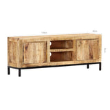 TV Cabinet 118x30x45 cm Solid Mango Wood - Low Angle