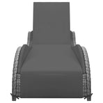 Sun Lounger with Cushion Poly Rattan Anthracite
