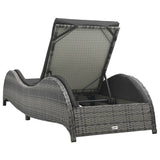 Sun Lounger with Cushion Poly Rattan Anthracite - Top-Down View