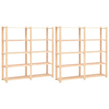 5-Tier Storage Racks 2 pcs 170x38x170 cm Solid Wood Pine 500 kg