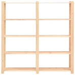 5-Tier Storage Racks 5 pcs 170x38x170 cm Solid Pinewood 500 kg