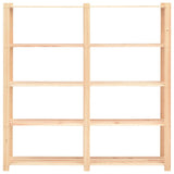 5-Tier Storage Racks 5 pcs 170x38x170 cm Solid Wood Pine 500 kg - Top-Down View