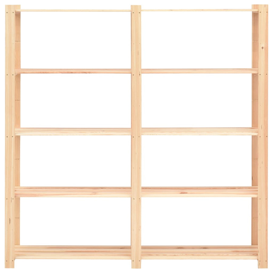 5-Tier Storage Racks 5 pcs 170x38x170 cm Solid Pinewood 500 kg