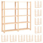 5-Tier Storage Racks 10 pcs 170x38x170 cm Solid Pinewood 500 kg