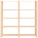 5-Tier Storage Racks 10 pcs 170x38x170 cm Solid Pinewood 500 kg