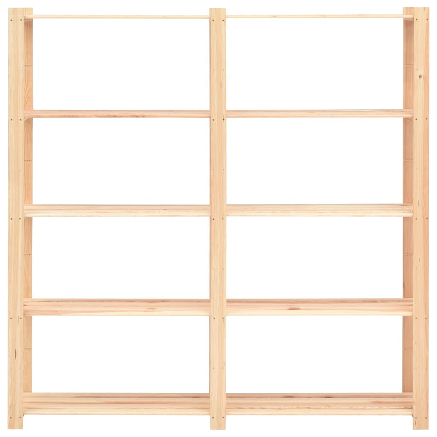 5-Tier Storage Racks 10 pcs 170x38x170 cm Solid Pinewood 500 kg