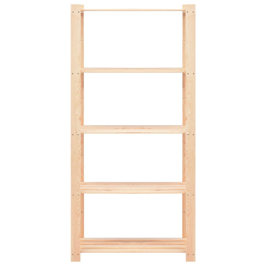 5-Tier Storage Racks 2 pcs 80x38x170 cm Solid Pinewood 250 kg