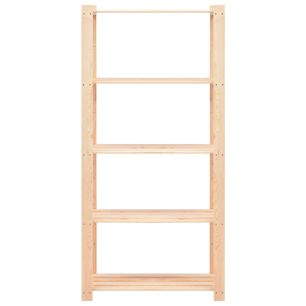 5-Tier Storage Racks 5 pcs 80x38x170 cm Solid Wood Pine 250 kg