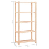 5-Tier Storage Racks 5 pcs 80x38x170 cm Solid Wood Pine 250 kg