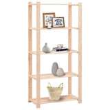 5-Tier Storage Racks 10 pcs 80x38x170 cm Solid Wood Pine 250 kg