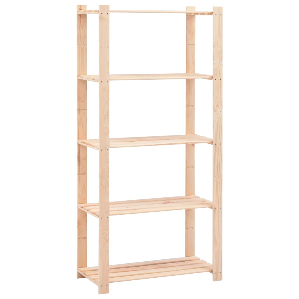5-Tier Storage Racks 10 pcs 80x38x170 cm Solid Wood Pine 250 kg