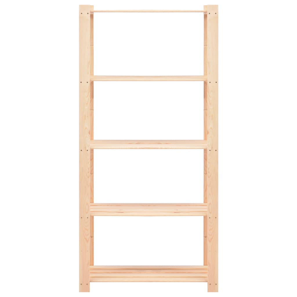 5-Tier Storage Racks 10 pcs 80x38x170 cm Solid Wood Pine 250 kg
