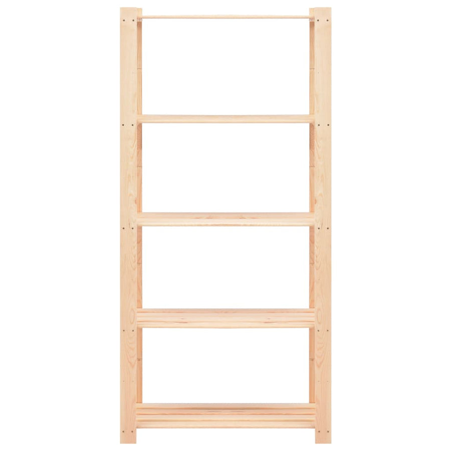 5-Tier Storage Racks 10 pcs 80x38x170 cm Solid Pinewood 250 kg