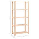 5-Tier Storage Racks 10 pcs 80x38x170 cm Solid Wood Pine 250 kg