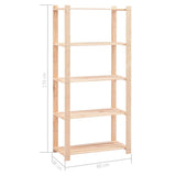 5-Tier Storage Racks 10 pcs 80x38x170 cm Solid Wood Pine 250 kg - Low Angle