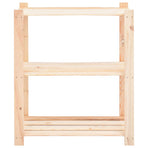 3-Tier Storage Racks 2 pcs 80x38x90 cm Solid Pinewood 150 kg