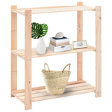 3-Tier Storage Racks 5 pcs 80x38x90 cm Solid Wood Pine 150 kg