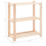 3-Tier Storage Racks 5 pcs 80x38x90 cm Solid Wood Pine 150 kg