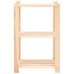 3-Tier Storage Racks 2 pcs 60x38x90 cm Solid Pinewood 150 kg
