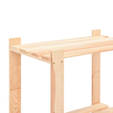 3-Tier Storage Racks 5 pcs 60x38x90 cm Solid Wood Pine 150 kg - Rear View