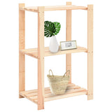 3-Tier Storage Racks 10 pcs 60x38x90 cm Solid Wood Pine 150 kg - Front View