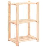 3-Tier Storage Racks 10 pcs 60x38x90 cm Solid Wood Pine 150 kg - Side View