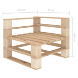Garden Pallet Corner Sofa Wood - 45-Degree Angle