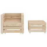 2 Piece Garden Pallet Lounge Set Wood - Front View