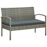 4 Piece Garden Lounge Set with Cushions Poly Rattan Grey - Top-Down View