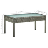 4 Piece Garden Lounge Set with Cushions Poly Rattan Grey - Extra Image