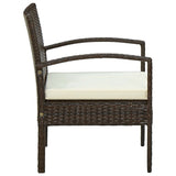 Garden Chair with Cushion Poly Rattan Brown - Side View