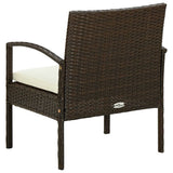 Garden Chair with Cushion Poly Rattan Brown - Top-Down View