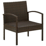Garden Chair with Cushion Poly Rattan Brown