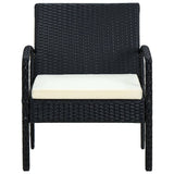 Garden Chair with Cushion Poly Rattan Black