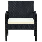 Garden Chair with Cushion Poly Rattan Black