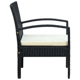 Garden Chair with Cushion Poly Rattan Black - Side View