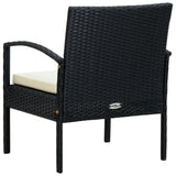 Garden Chair with Cushion Poly Rattan Black - Top-Down View