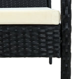 Garden Chair with Cushion Poly Rattan Black - Rear View