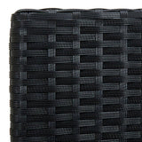 Garden Chair with Cushion Poly Rattan Black - Close-Up Angle