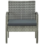 Garden Chair with Cushion Poly Rattan Grey