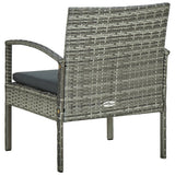 Garden Chair with Cushion Poly Rattan Grey