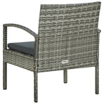 Garden Chair with Cushion Poly Rattan Grey