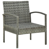 Garden Chair with Cushion Poly Rattan Grey - 45-Degree Angle