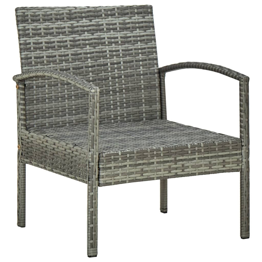 Garden Chair with Cushion Poly Rattan Grey