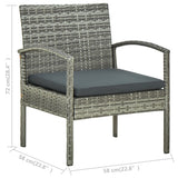 Garden Chair with Cushion Poly Rattan Grey - Close-Up Angle