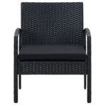 Garden Chair with Cushion Poly Rattan Black