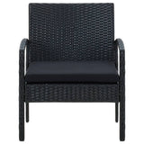 Garden Chair with Cushion Poly Rattan Black - Side View