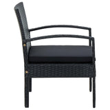 Garden Chair with Cushion Poly Rattan Black - Top-Down View