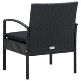 Garden Chair with Cushion Poly Rattan Black - 45-Degree Angle