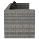 3 Piece Garden Lounge Set with Cushions Poly Rattan Grey - 45-Degree Angle